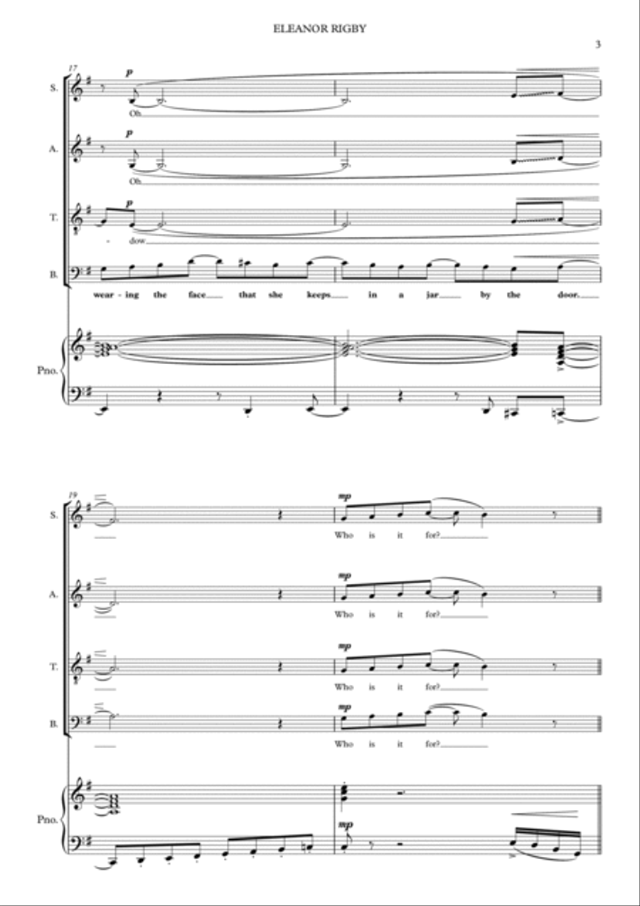 Eleanor Rigby Eleanor Rigby 4-Part scores gallery preview page 3