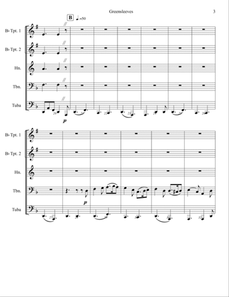 Greensleeves Greensleeves Brass Ensemble scores gallery preview page 4