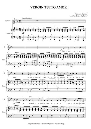 VERGIN TUTTO AMOR - For Soprano or Tenor and Piano