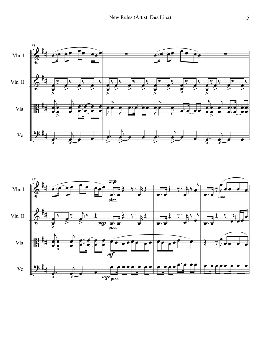 New Rules String Quartet scores gallery preview page 5