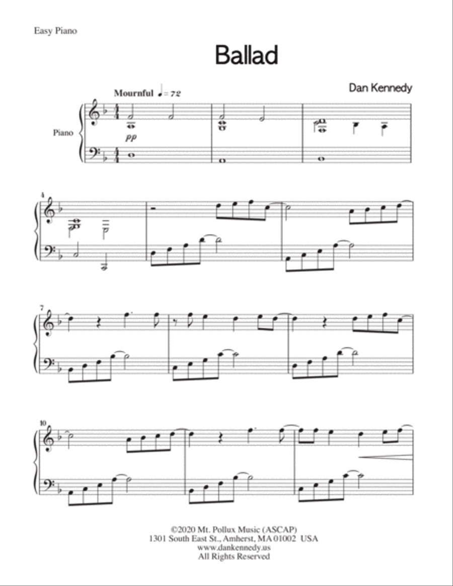 Ballad (Easy Piano) Ballad (Easy Piano) Easy Piano scores gallery preview page 2