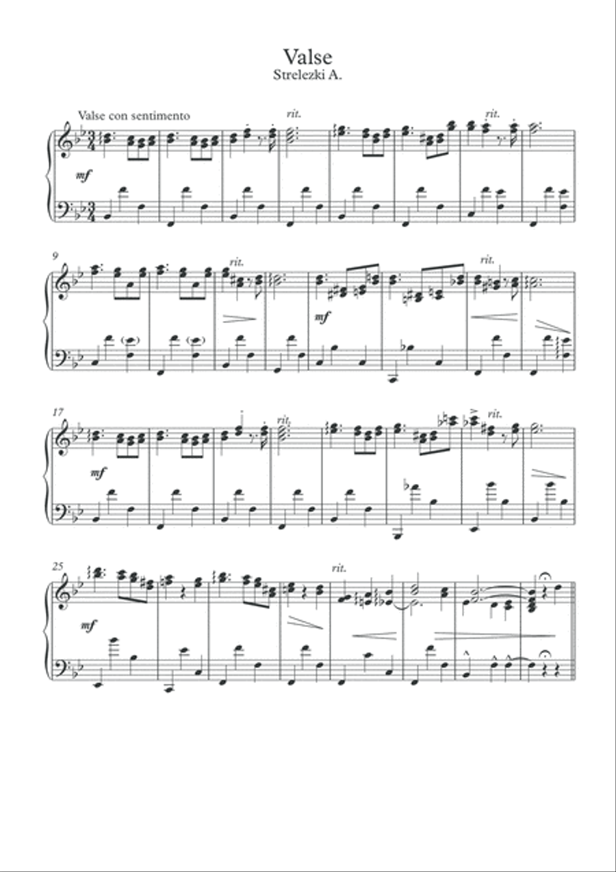 Valse poetique by Anton Strelezki Piano Solo scores gallery preview page 2