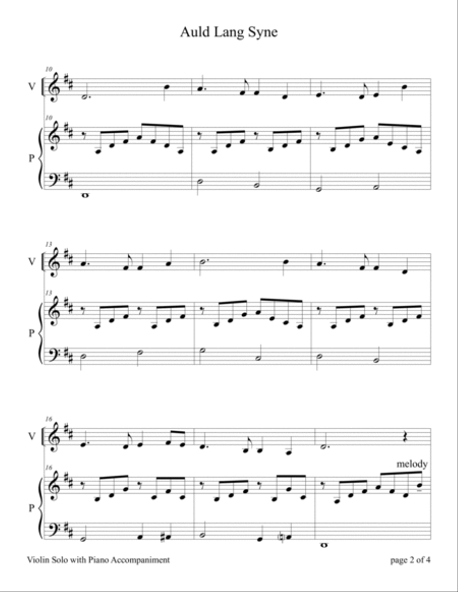 Holiday Classics (A Collection of 10 Easy Violin Solos with Piano Accompaniment) Violin Solo scores gallery preview page 6