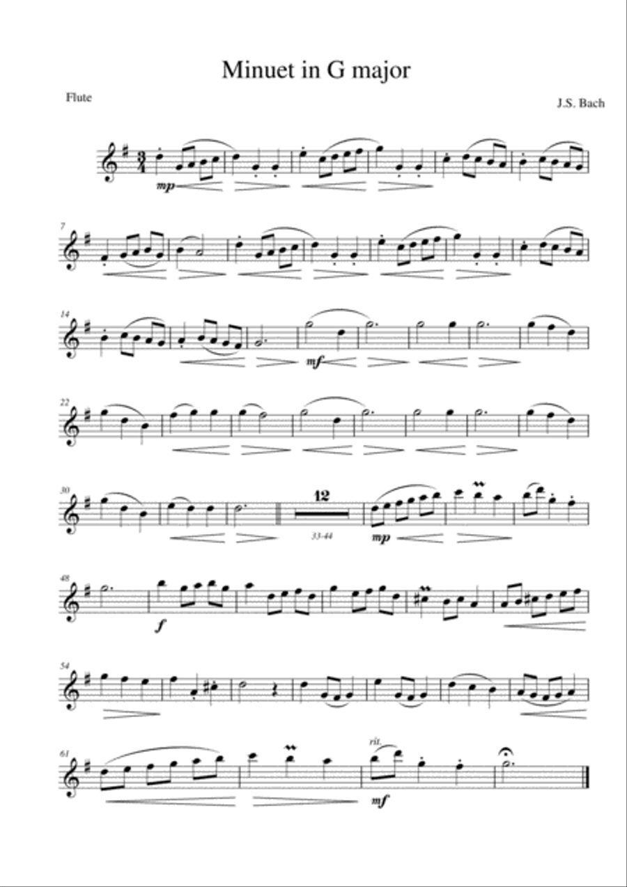 Minuet in G major Orchestra scores gallery preview page 5