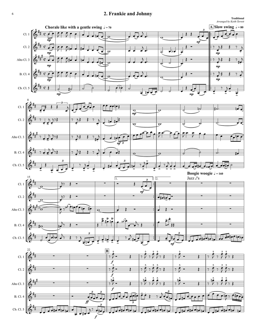 Four Early Jazz Classics from the USA for Clarinet Quintet Clarinet Quintet scores gallery preview page 6