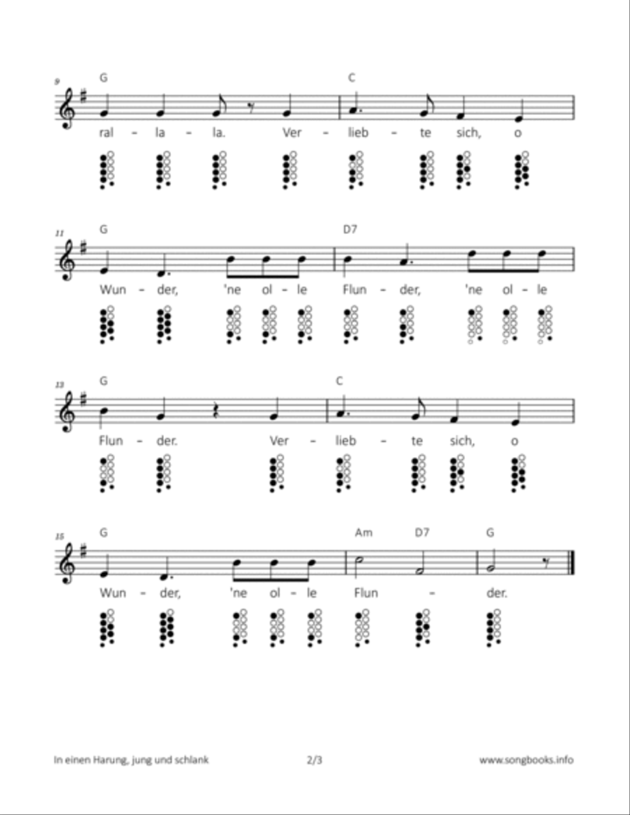 In einen Harung, jung und schlank ocarina scores gallery preview page 2