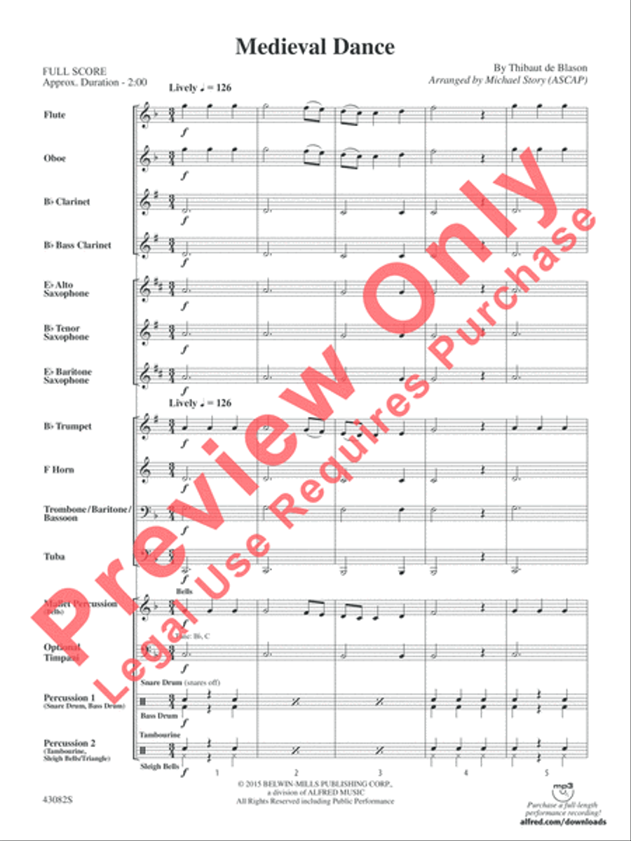Medieval Dance Concert Band scores gallery preview page 3