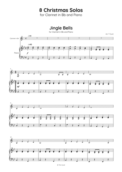 8 Christmas Solos for Clarinet in Bb and Piano image number null