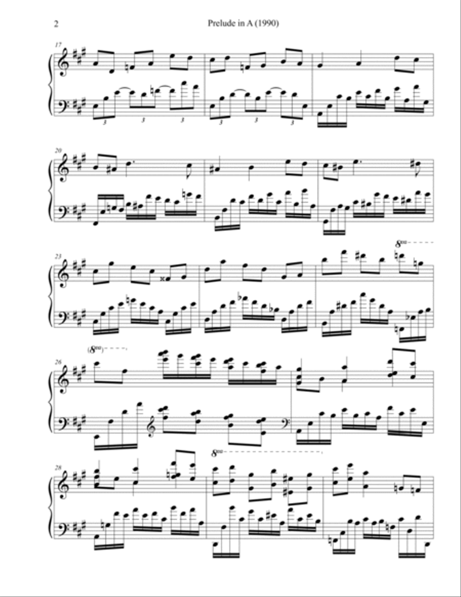 Prelude in A (1990) Piano Solo scores gallery preview page 2