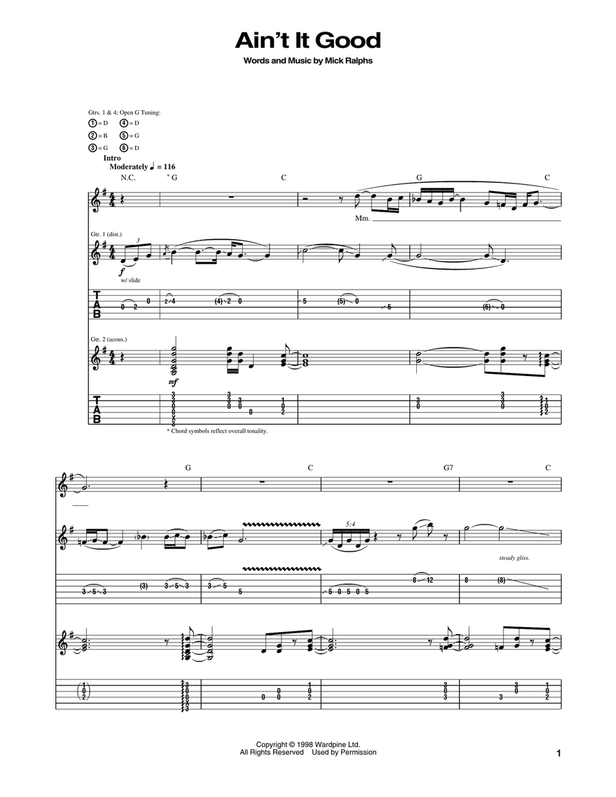 Ain't It Good Acoustic Guitar scores gallery preview page 1