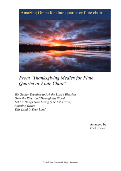 Amazing Grace for Flute Quartet or Flute Choir image number null