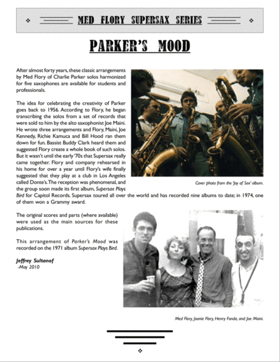 Parker's Mood Jazz Ensemble scores gallery preview page 3
