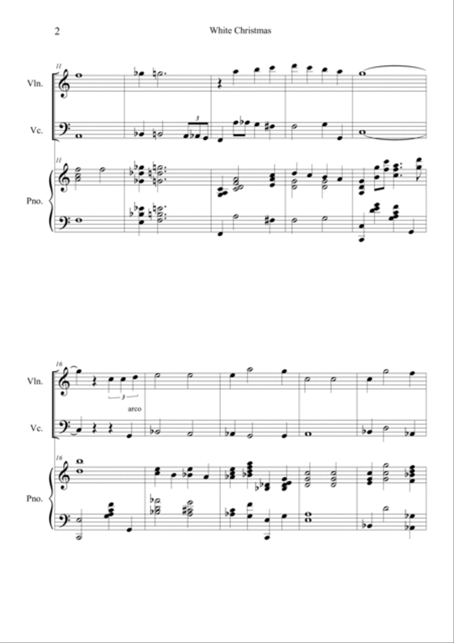 I'm Dreaming Of A White Christmas Piano Trio scores gallery preview page 2