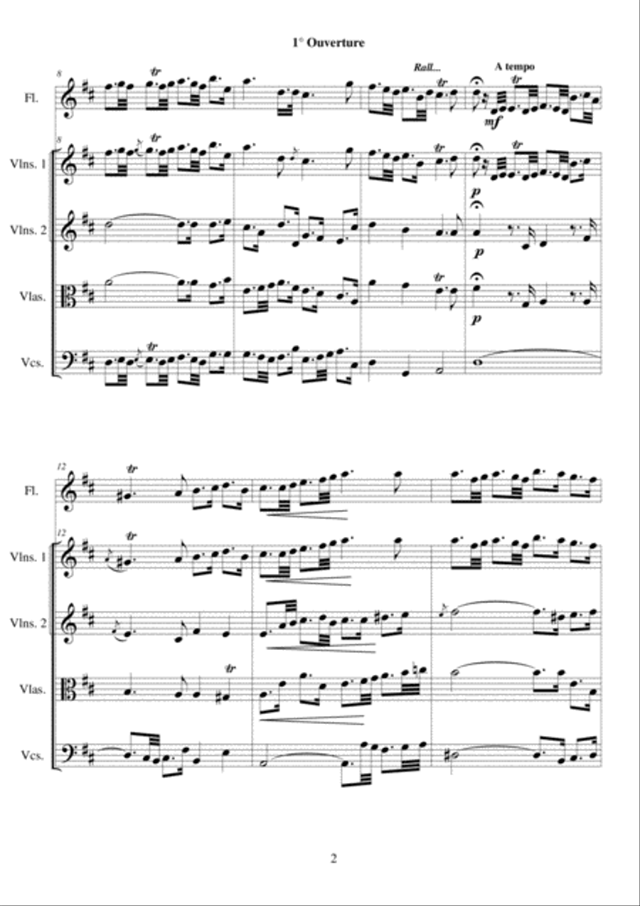 J.S.Bach-Suite no.2 in B minor-BWV1067- Flute and String Quartet Flute scores gallery preview page 2