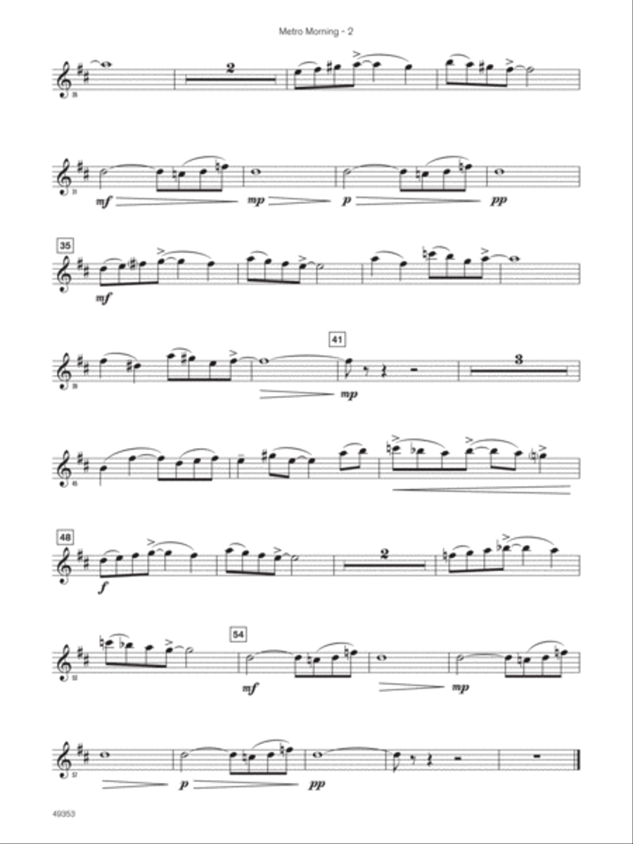 Metro Morning (Sound Innovations Soloist, Alto Sax) Small Ensemble scores gallery preview page 3