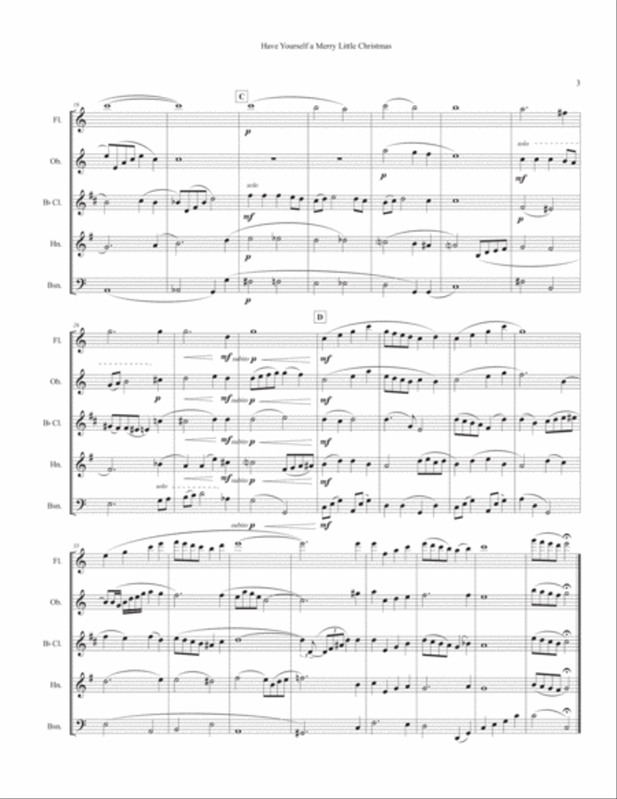 Have Yourself A Merry Little Christmas from MEET ME IN ST. LOUIS Woodwind Quintet scores gallery preview page 3