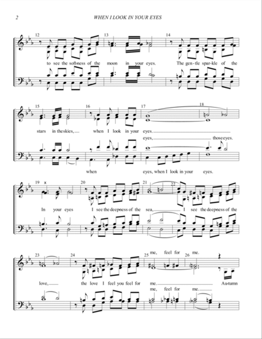 When I Look In Your Eyes 4-Part scores gallery preview page 2