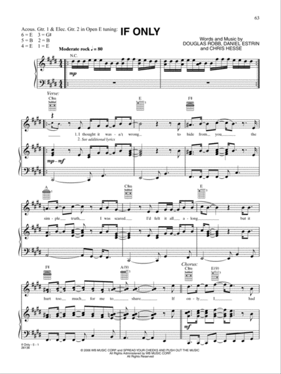 If Only Piano, Vocal, Guitar scores gallery preview page 1
