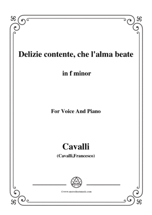 Cavalli-Delizie contente, che l'alma beate,from 'Giasone',in f minor,for Voice and Piano