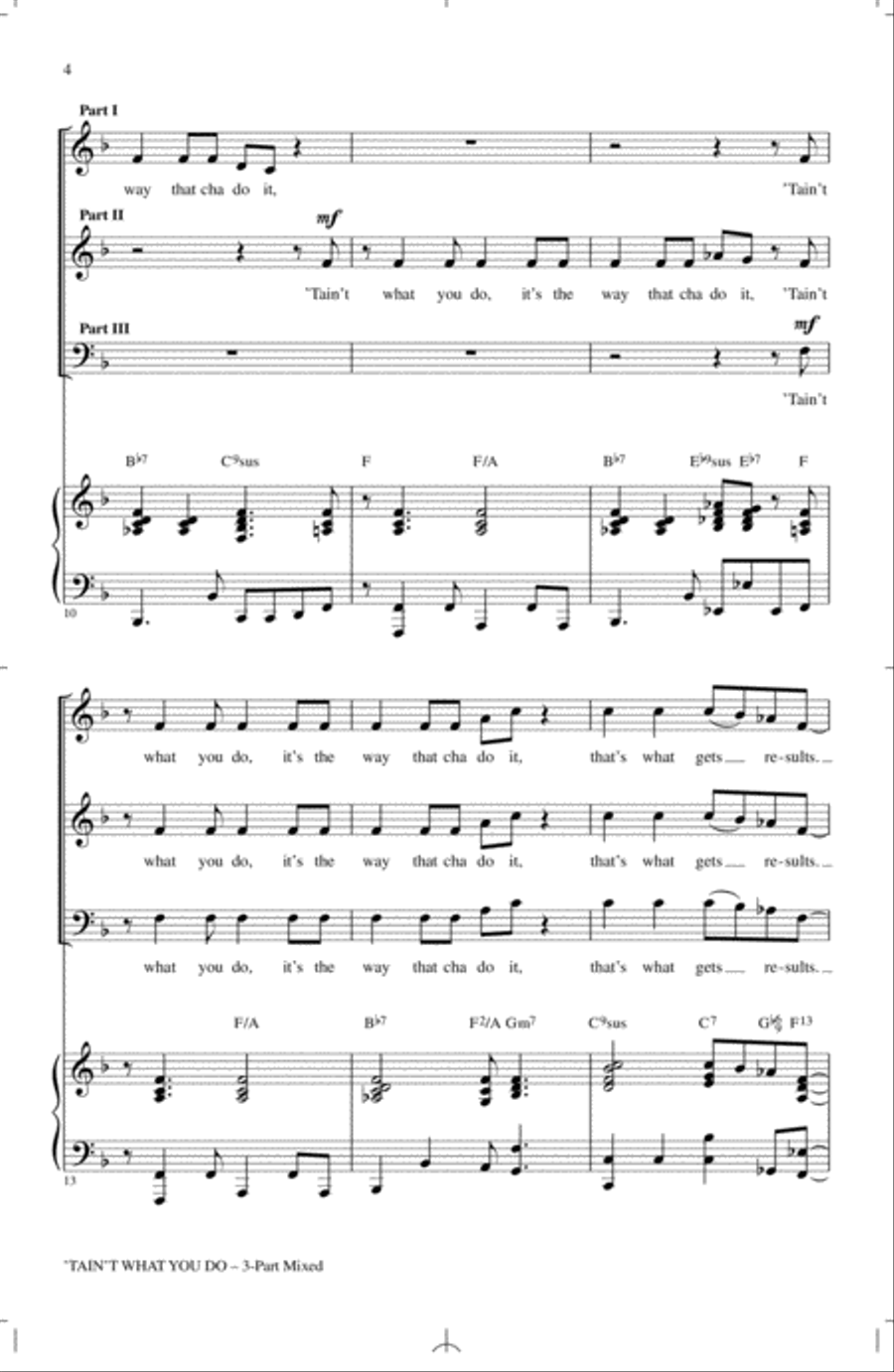 'Tain't What You Do (It's The Way That Cha Do It) (arr. Rosana Eckert) 3-Part scores gallery preview page 2