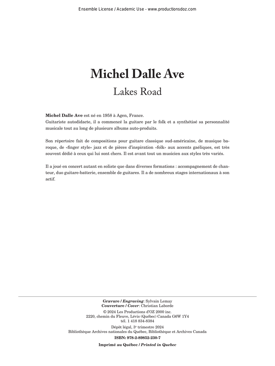 Lakes Road Classical Guitar scores gallery preview page 1