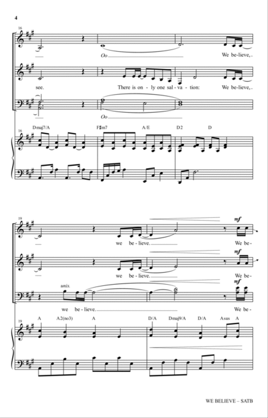 We Believe (arr. Heather Sorenson) 4-Part scores gallery preview page 3
