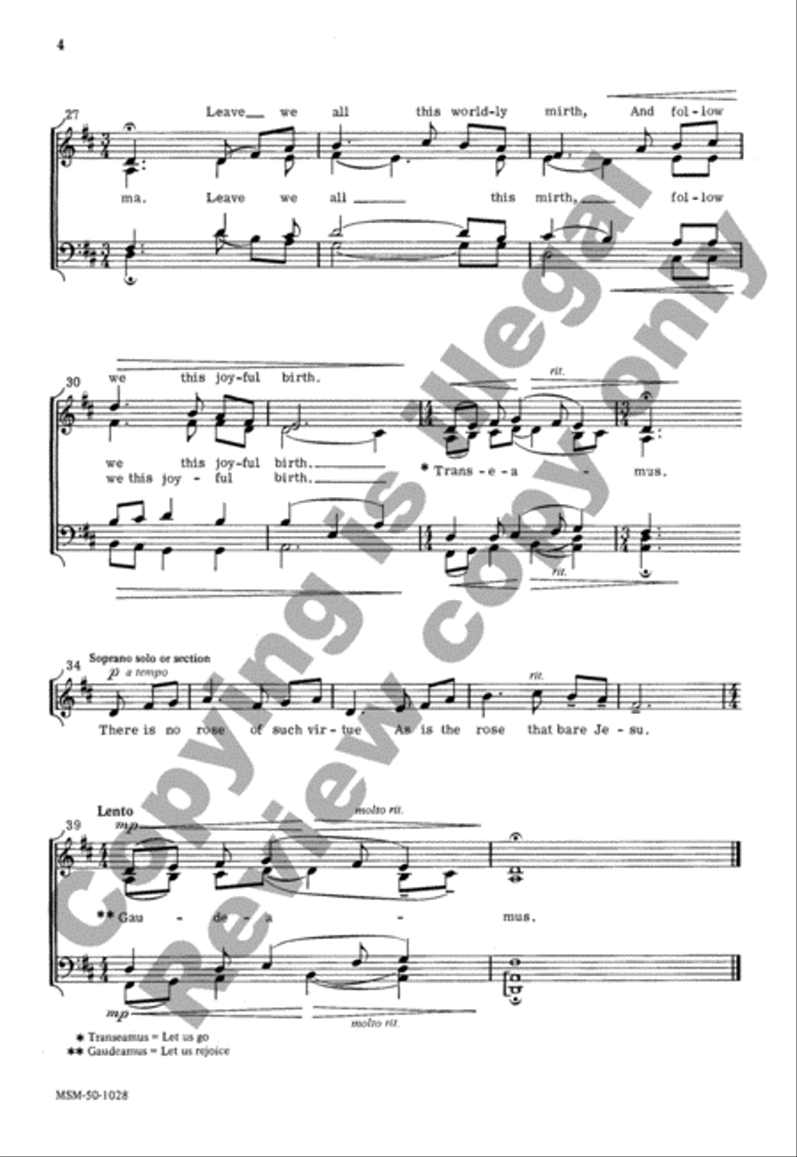 There Is No Rose of Such Virtue 4-Part scores gallery preview page 4