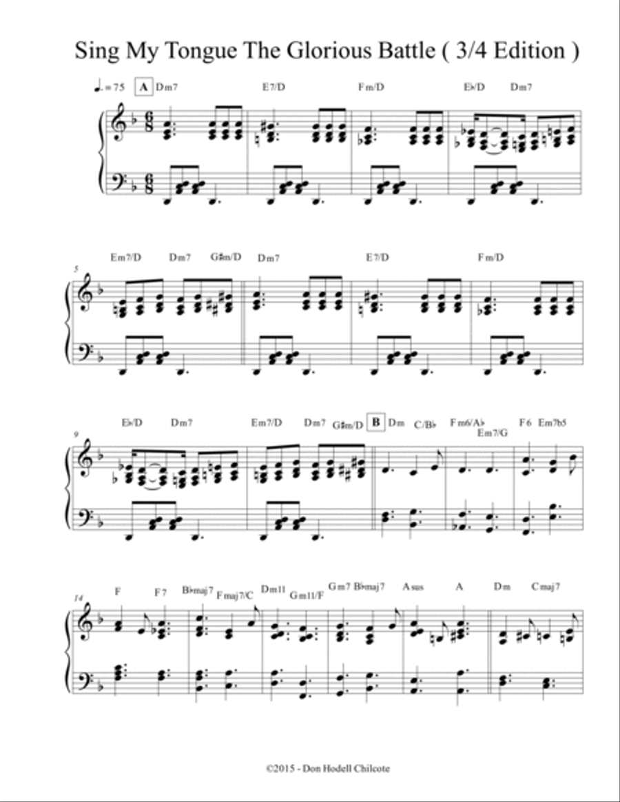 Sing My Tongue The Glorious Battle ( 3/4 Edition ) Harpsichord scores gallery preview page 2