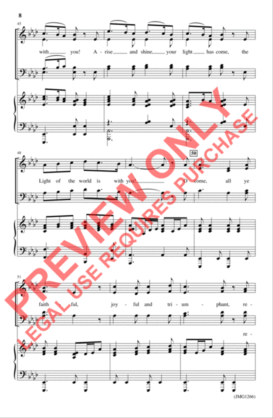 Rejoice! Your Light Has Come 4-Part scores gallery preview page 7