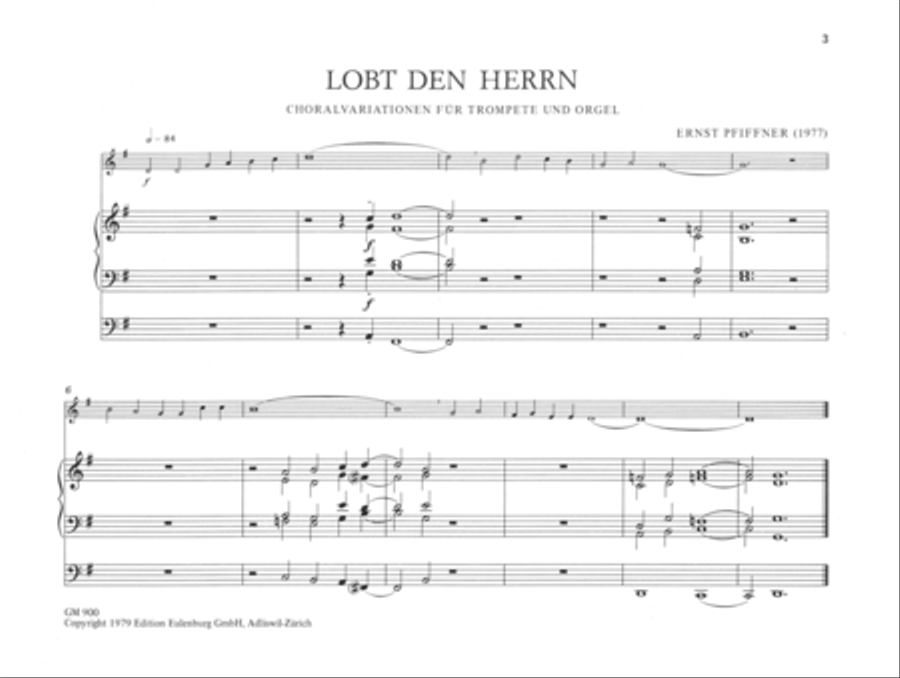 Choral variations for trumpet and organ Choir scores gallery preview page 2