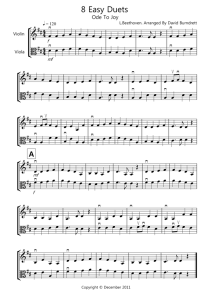 8 Easy Duets for Violin And Viola image number null
