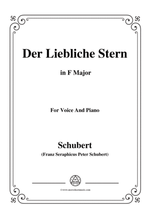 Book cover for Schubert-Der Liebliche Stern,in F Major,for Voice&Piano