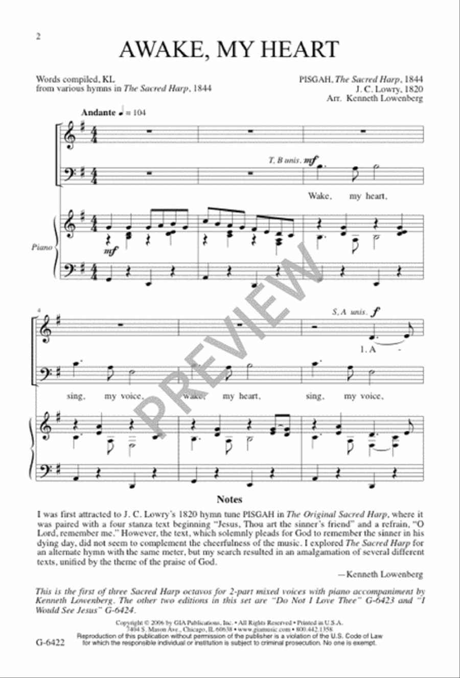 Awake, My Heart Awake, My Heart 2-Part scores gallery preview page 2