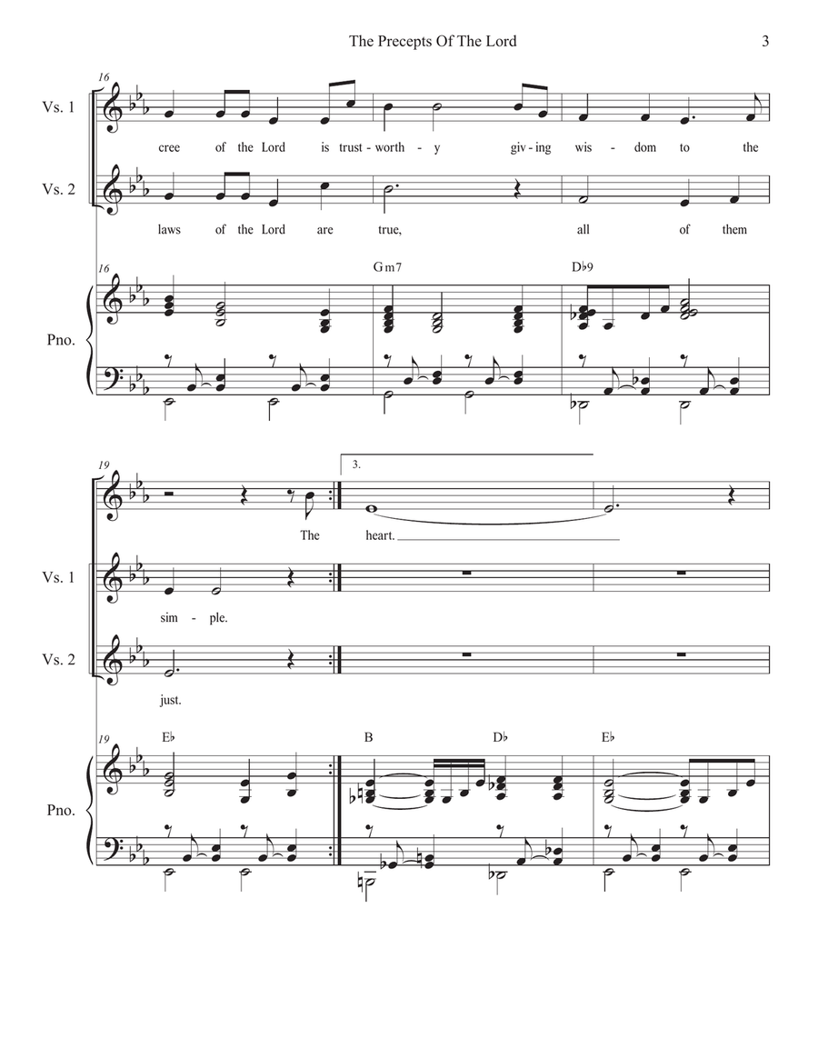 The Precepts Of The Lord (Unison choir) Unison Choir scores gallery preview page 3