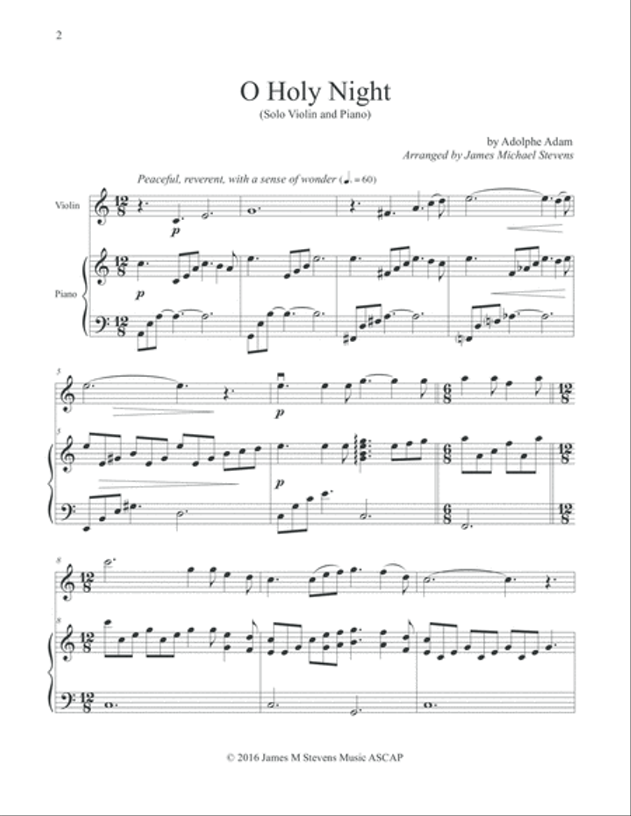 O Holy Night - Solo Violin Violin Solo scores gallery preview page 2
