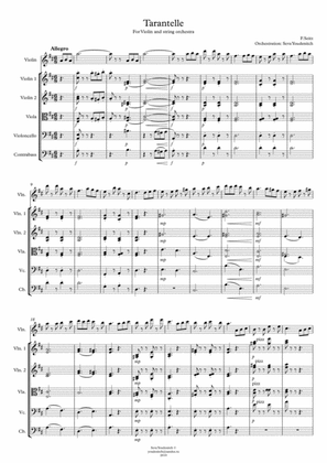 Book cover for F.Seitz "Tarantella" For Violin and string orchestra