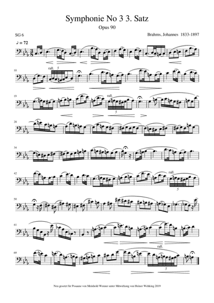 Trombone Solo Posaune Pieces Komponist born 1824-1833 - 10 Pieces Trombone Solo Posaune Soli St