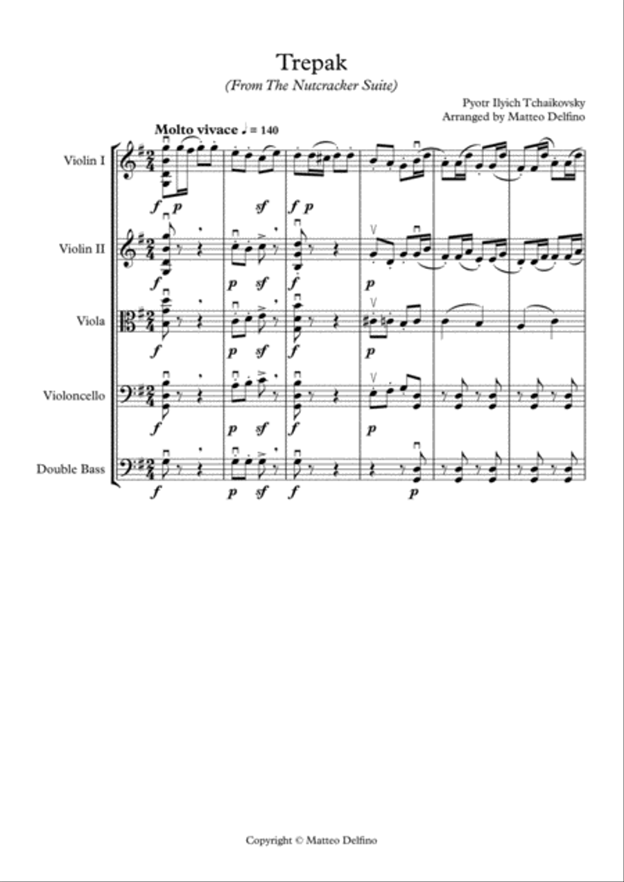 Trepak (From the Nutcracker Suite) [String Orchestra] String Orchestra scores gallery preview page 1