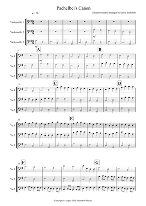 Pachelbel's Canon for Cello Trio