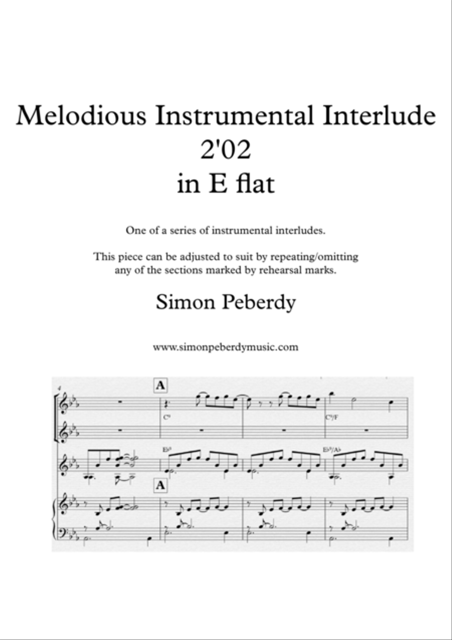 Instrumental Interlude 2'02 for 2 flutes, guitar and/or piano by Simon Peberdy image number null