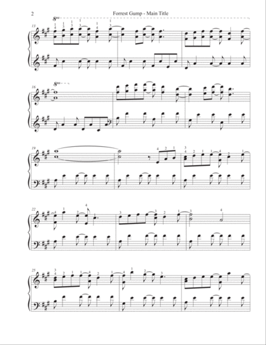 Forrest Gump - Main Title (feather Theme) Harp scores gallery preview page 2