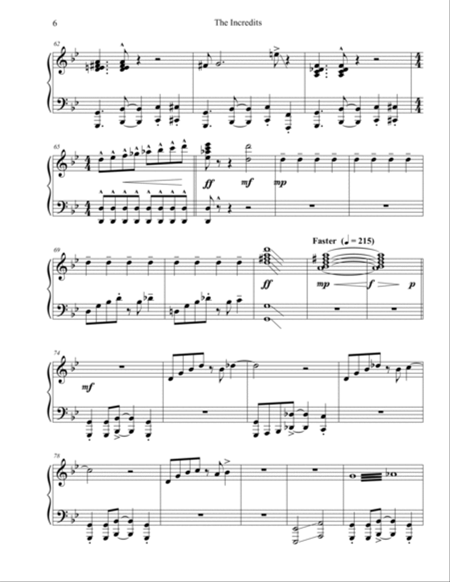 The Incredits The Incredits Piano Solo scores gallery preview page 6