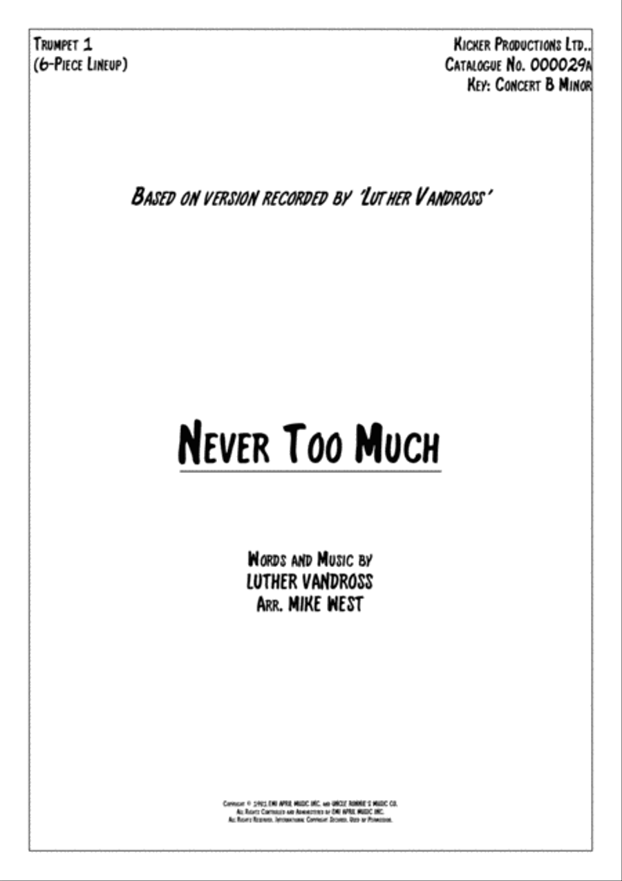 Never Too Much Small Ensemble scores gallery preview page 1