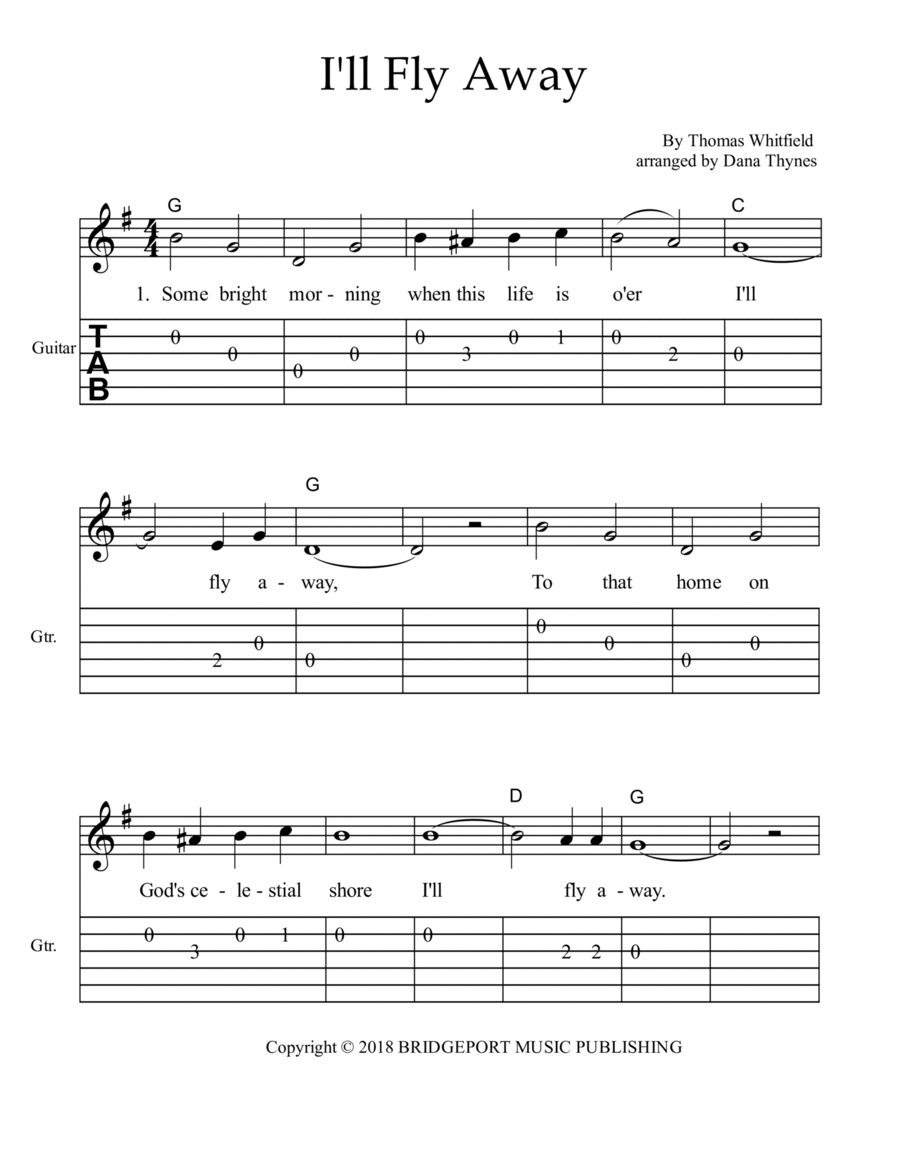 I'll Fly Away Guitar Tablature scores gallery preview page 1