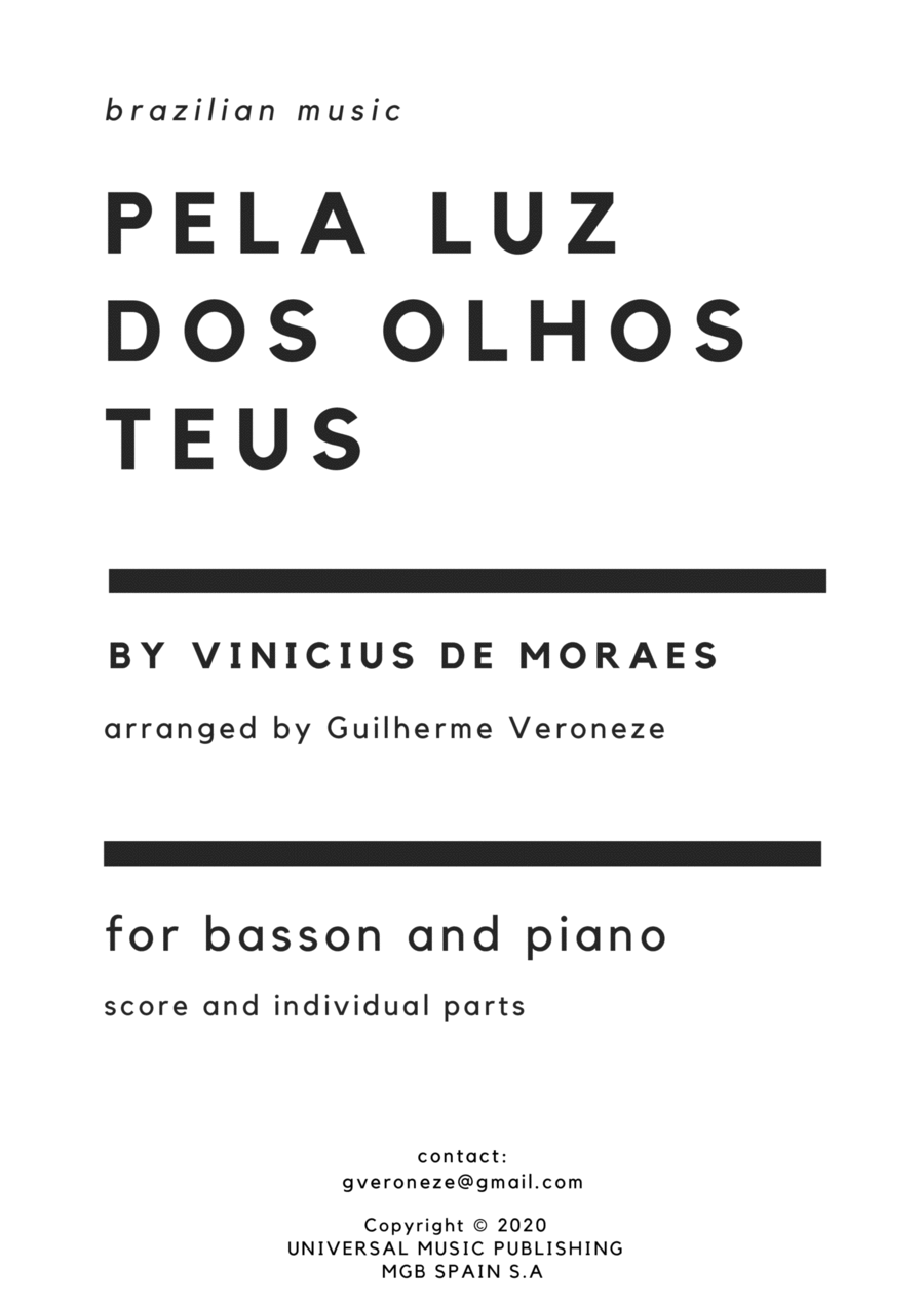 Pela Luz Dos Olhos Teus Bassoon scores gallery preview page 1