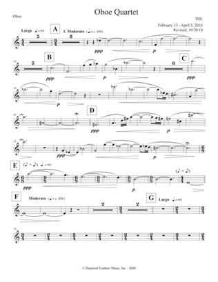 Oboe Quartet (2016) oboe part