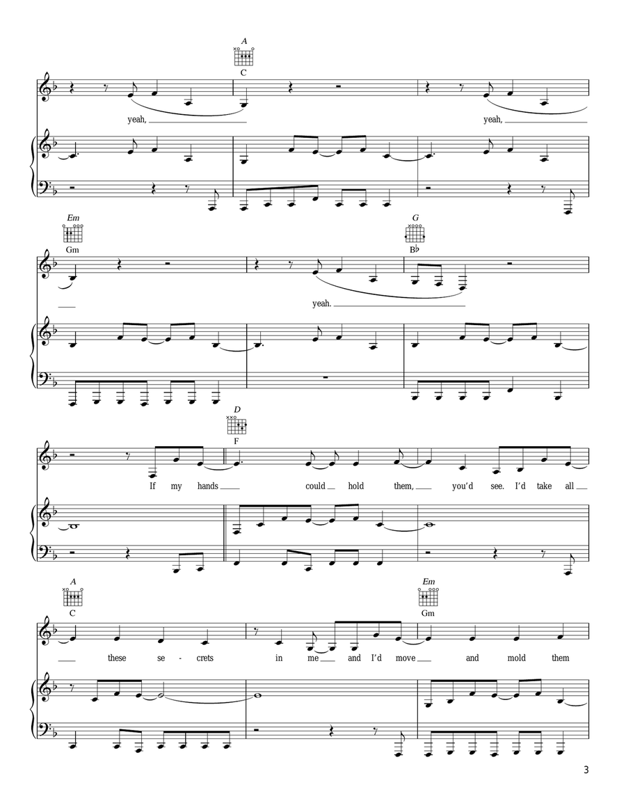 Let The Rain Let The Rain Piano, Vocal, Guitar scores gallery preview page 3
