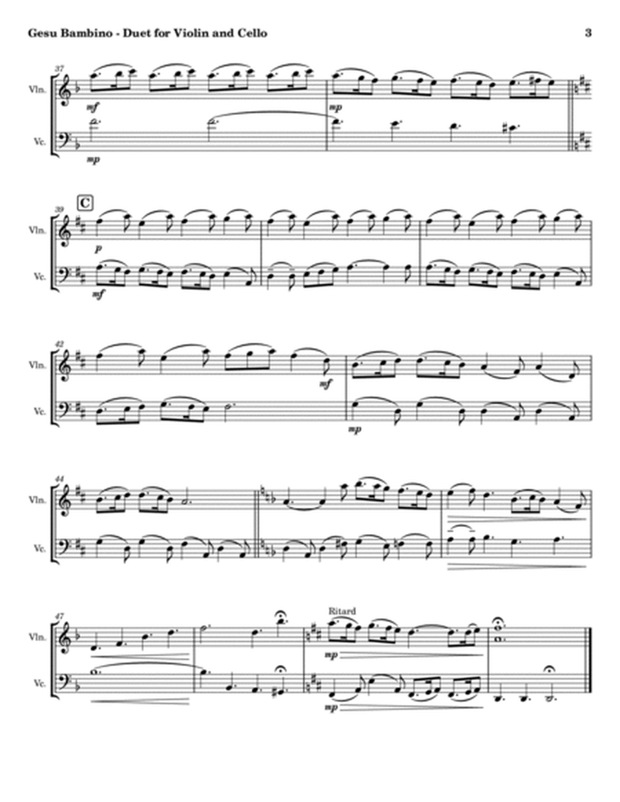 Gesu Bambino - Duet for Violin & Cello image number null
