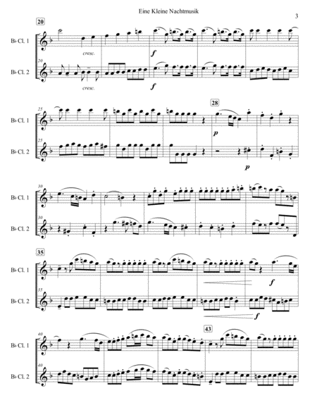 Eine Kleine Nachtmusik for Two Clarinets image number null