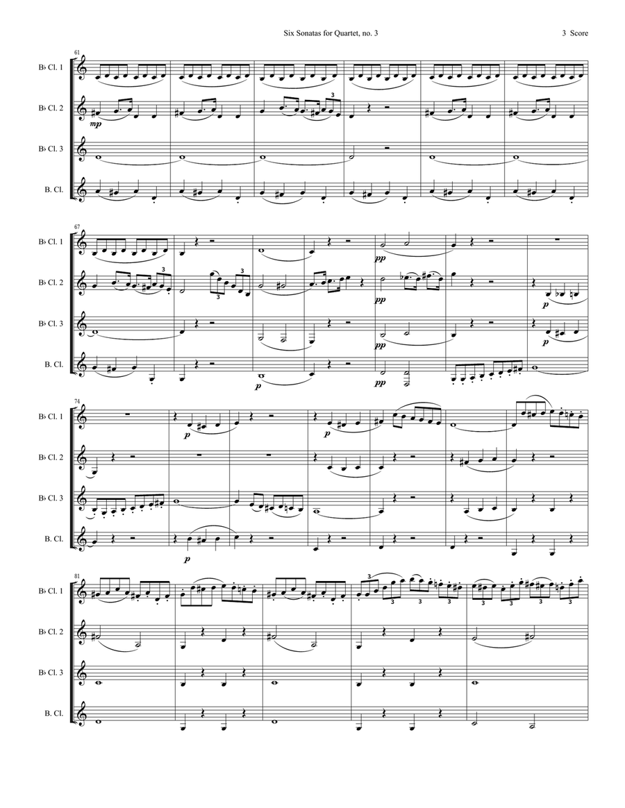 Rossini Quartet set for Clarinets Clarinet Quartet scores gallery preview page 4